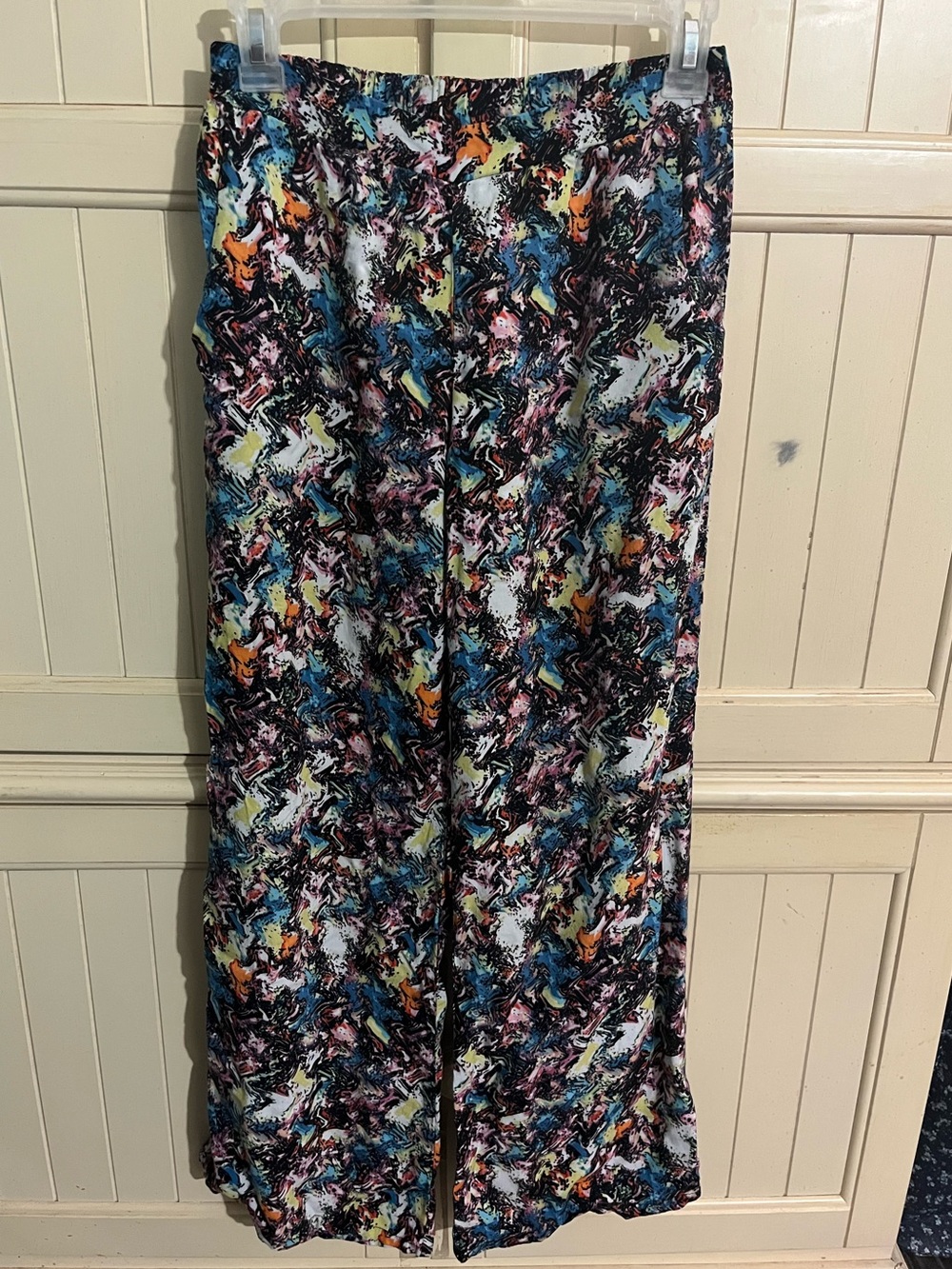 Happening In the Present Abstract Colorful Wide Leg Pants